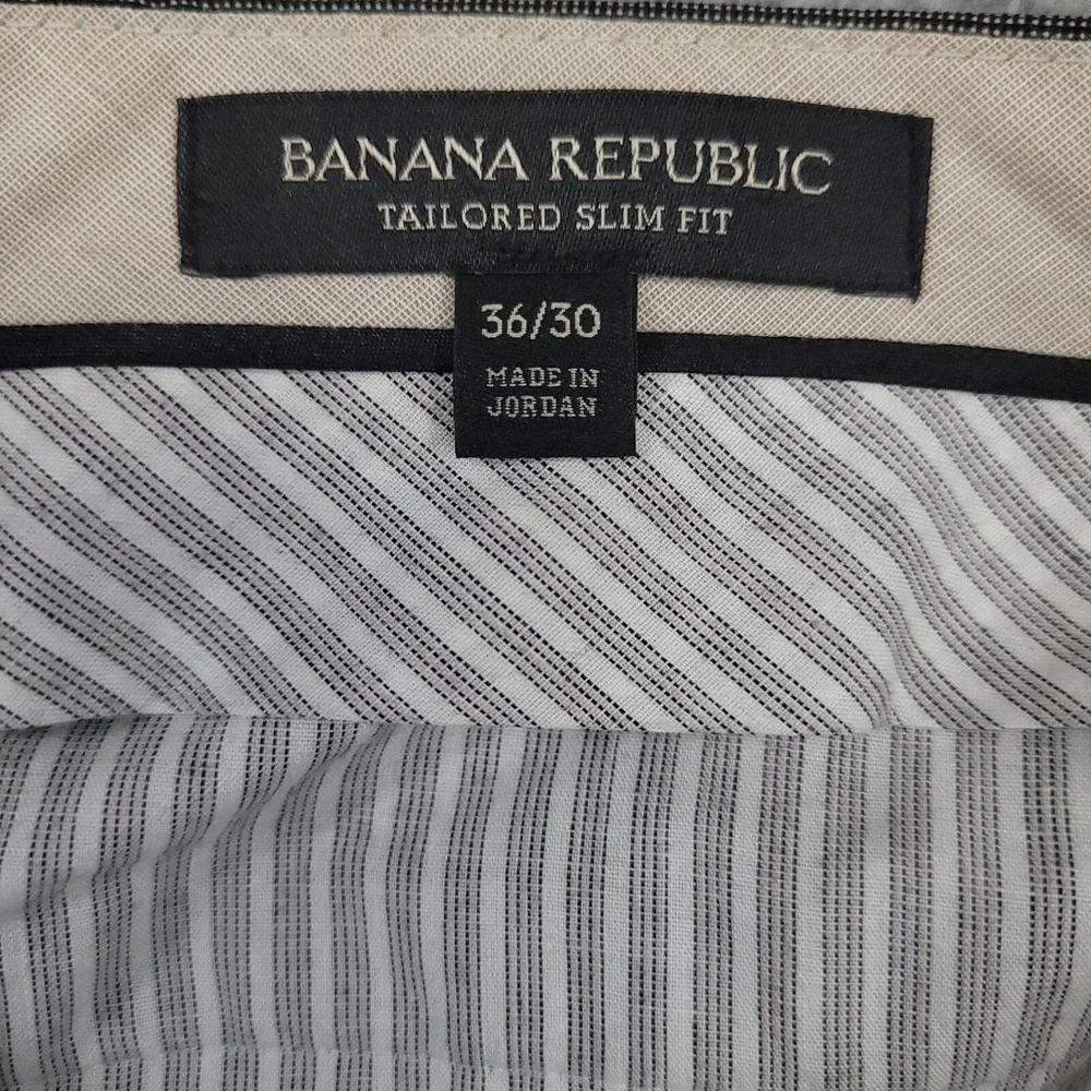 Banana Republic Tailored‎ Slim Suit Pants Mens 36x30 Grey Wool Blend EUC